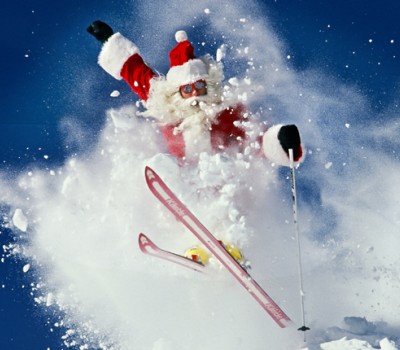 Santa on skis